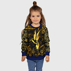 Свитшот детский Золотая колибри, цвет: 3D-синий — фото 2