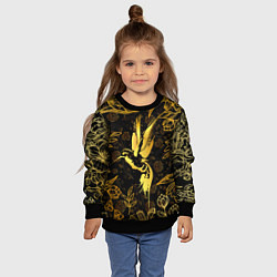 Свитшот детский Золотая колибри, цвет: 3D-черный — фото 2