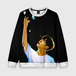 Свитшот детский BTS Kim Yohan Butterfly, цвет: 3D-белый