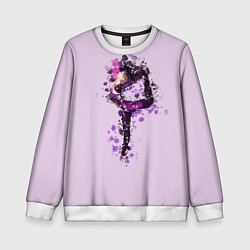 Свитшот детский Стройная гимнастка, цвет: 3D-белый