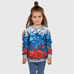 Свитшот детский Полигональный флаг России!, цвет: 3D-меланж — фото 2