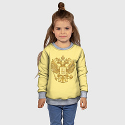 Свитшот детский Герб России - золото, цвет: 3D-меланж — фото 2