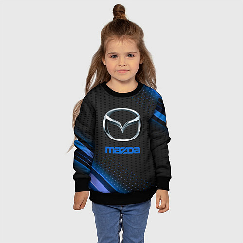 Детский свитшот Mazda Абстракция карбон / 3D-Черный – фото 4