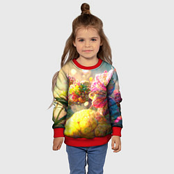 Свитшот детский Цветы абстракция, цвет: 3D-красный — фото 2