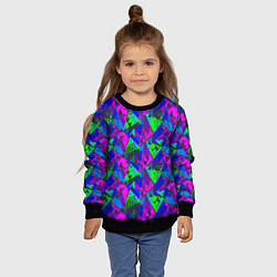 Свитшот детский Неоновый абстрактный геометрический узор, цвет: 3D-черный — фото 2