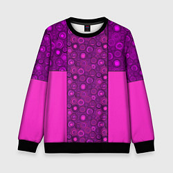Свитшот детский Розовый комбинированный неоновый узор, цвет: 3D-черный