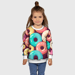 Свитшот детский Пончики и только пончики, цвет: 3D-белый — фото 2