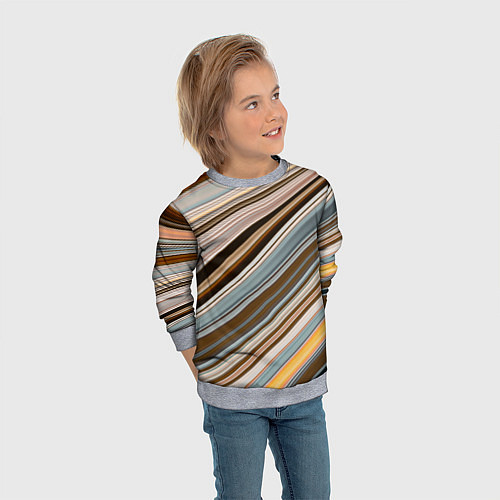 Детский свитшот Colored wavy lines / 3D-Меланж – фото 3
