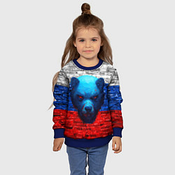 Свитшот детский Русский медведь арт, цвет: 3D-синий — фото 2