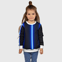 Свитшот детский Неоновое синее свечение, цвет: 3D-белый — фото 2