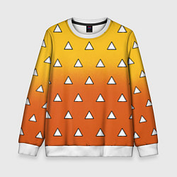 Свитшот детский Оранжевое кимоно с треугольниками - Зеницу клинок, цвет: 3D-белый