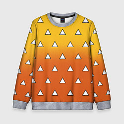 Свитшот детский Оранжевое кимоно с треугольниками - Зеницу клинок, цвет: 3D-меланж