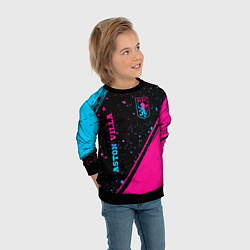 Свитшот детский Aston Villa - neon gradient: надпись, символ, цвет: 3D-черный — фото 2