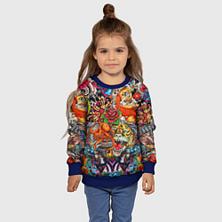 Свитшот детский Красочная иллюстрация, цвет: 3D-синий — фото 2