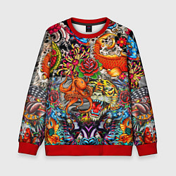 Свитшот детский Красочная иллюстрация, цвет: 3D-красный