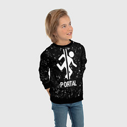 Свитшот детский Portal glitch на темном фоне, цвет: 3D-черный — фото 2