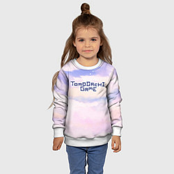 Свитшот детский Tomodachi Game sky clouds, цвет: 3D-белый — фото 2