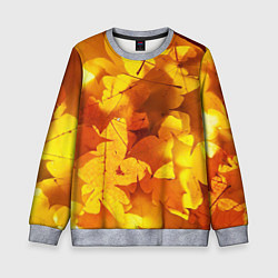 Свитшот детский Осенние золотые листья, цвет: 3D-меланж