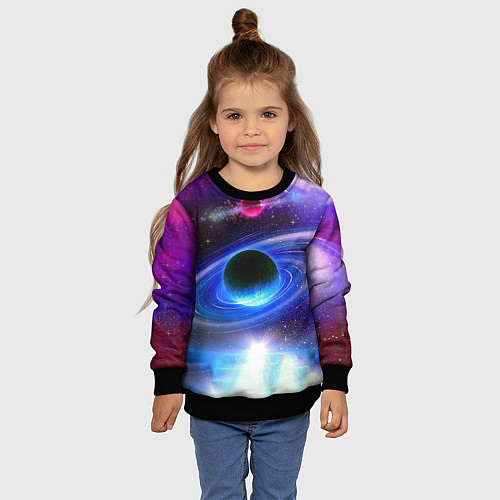 Детский свитшот Центр галактики / 3D-Черный – фото 4