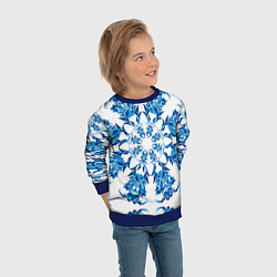 Свитшот детский Гжель синий цветок, цвет: 3D-синий — фото 2