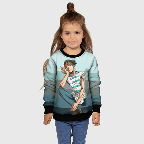 Детский свитшот Рохан Кишибе - художник / 3D-Черный – фото 4