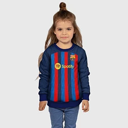 Свитшот детский Левандовский Барселона форма 20222023, цвет: 3D-синий — фото 2