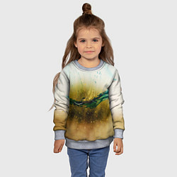 Свитшот детский Абстрактные блёстки, тени и краски, цвет: 3D-меланж — фото 2