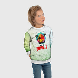 Свитшот детский Солнце- пальмы, цвет: 3D-белый — фото 2