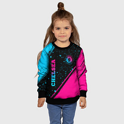 Свитшот детский Chelsea - neon gradient: надпись, символ, цвет: 3D-черный — фото 2