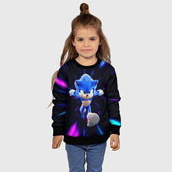 Свитшот детский Sonic running, цвет: 3D-черный — фото 2