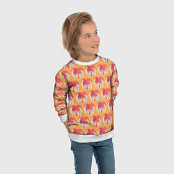 Свитшот детский Лама и альпака на фоне большого красного сердца, цвет: 3D-белый — фото 2