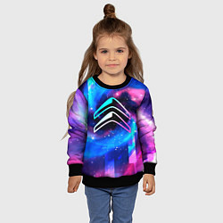 Свитшот детский Citroen неоновый космос, цвет: 3D-черный — фото 2