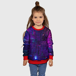 Свитшот детский Матричная вселенная неон, цвет: 3D-красный — фото 2