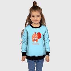 Свитшот детский Человек-бензопила Пауэр на голубом фоне, цвет: 3D-черный — фото 2