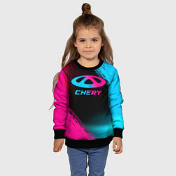 Свитшот детский Chery - neon gradient, цвет: 3D-черный — фото 2