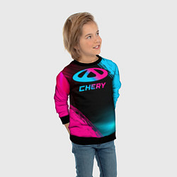 Свитшот детский Chery - neon gradient, цвет: 3D-черный — фото 2