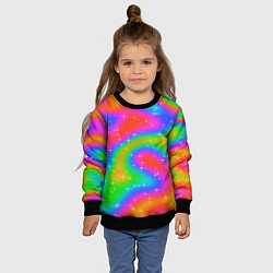 Свитшот детский Световые блики на радужном фоне, цвет: 3D-черный — фото 2