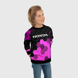 Свитшот детский Honda pro racing: символ сверху, цвет: 3D-черный — фото 2