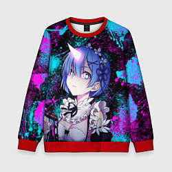 Свитшот детский РеЗеро - Неоновые краски - Рем, цвет: 3D-красный