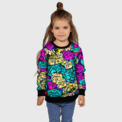 Свитшот детский Психоделические манулы, цвет: 3D-черный — фото 2