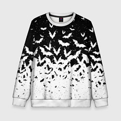 Свитшот детский Black and white bat pattern, цвет: 3D-белый