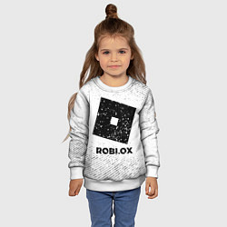 Свитшот детский Roblox с потертостями на светлом фоне, цвет: 3D-белый — фото 2