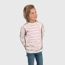 Свитшот детский Лена по-вертикали с розовым фоном, цвет: 3D-белый — фото 2