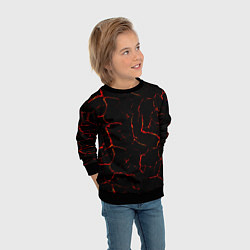 Свитшот детский Текстура лавы, цвет: 3D-черный — фото 2