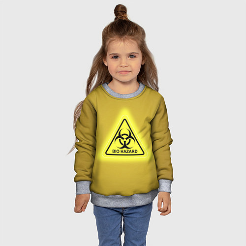 Детский свитшот Biohazard - биологическая опасность / 3D-Меланж – фото 4