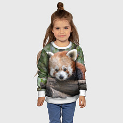 Свитшот детский Красная панда, цвет: 3D-белый — фото 2