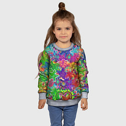 Свитшот детский Узоры из разноцветных звёзд, цвет: 3D-меланж — фото 2