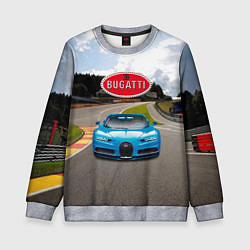 Свитшот детский Bugatti - motorsport - гоночная трасса, цвет: 3D-меланж