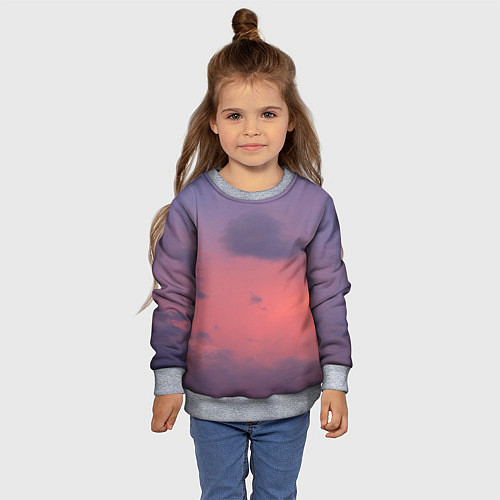 Детский свитшот Розовая туча / 3D-Меланж – фото 4