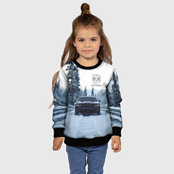 Свитшот детский Dodge in winter forest, цвет: 3D-черный — фото 2
